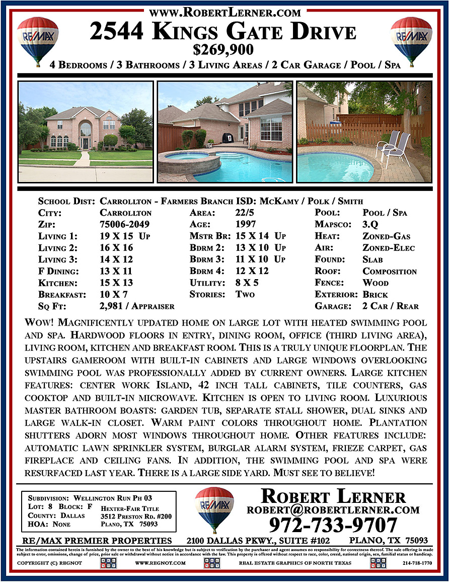 2544 Kings Gate Drive Carrollton, TX