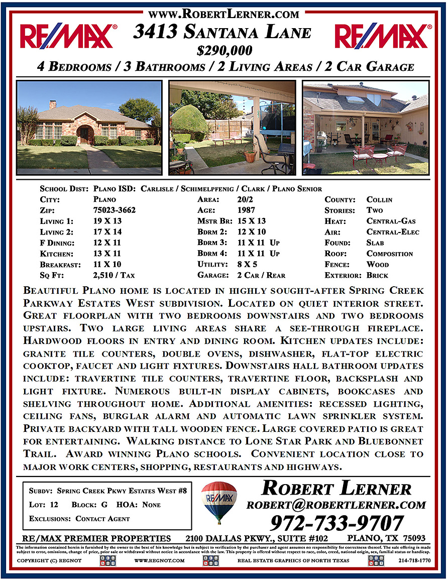 3413 Santana Lane Plano, TX