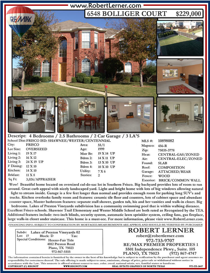6548 Bolliger Court Frisco, TX